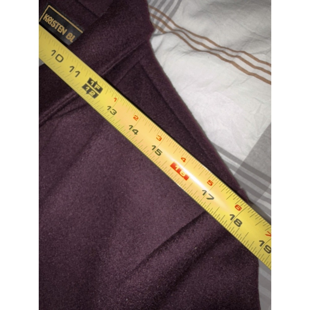 Vtg Kristen Blake Bordeaux 100% Wool Maxi Coat Sz 16 USA Old Money Quiet Luxury - Picture 11 of 16